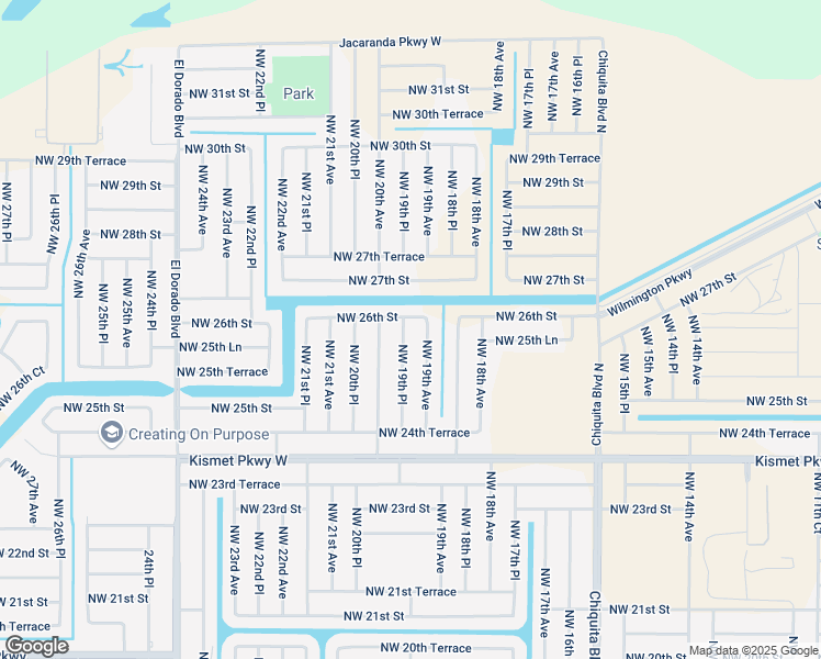 map of restaurants, bars, coffee shops, grocery stores, and more near 2549 Northwest 19th Place in Cape Coral
