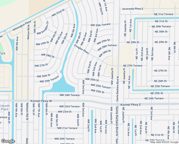 map of restaurants, bars, coffee shops, grocery stores, and more near 2619 Northwest 2nd Place in Cape Coral