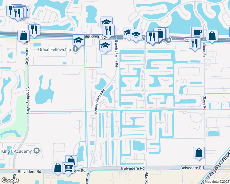 map of restaurants, bars, coffee shops, grocery stores, and more near 1523 Lake Crystal Drive in West Palm Beach