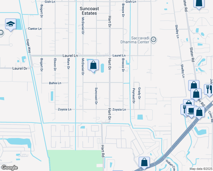map of restaurants, bars, coffee shops, grocery stores, and more near 2235 Bahia Lane in North Fort Myers