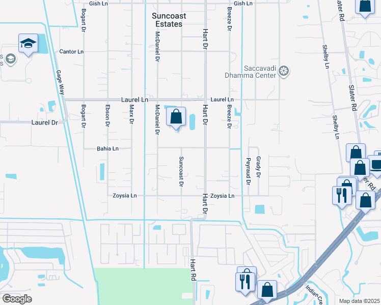 map of restaurants, bars, coffee shops, grocery stores, and more near 2235 Bahia Lane in North Fort Myers