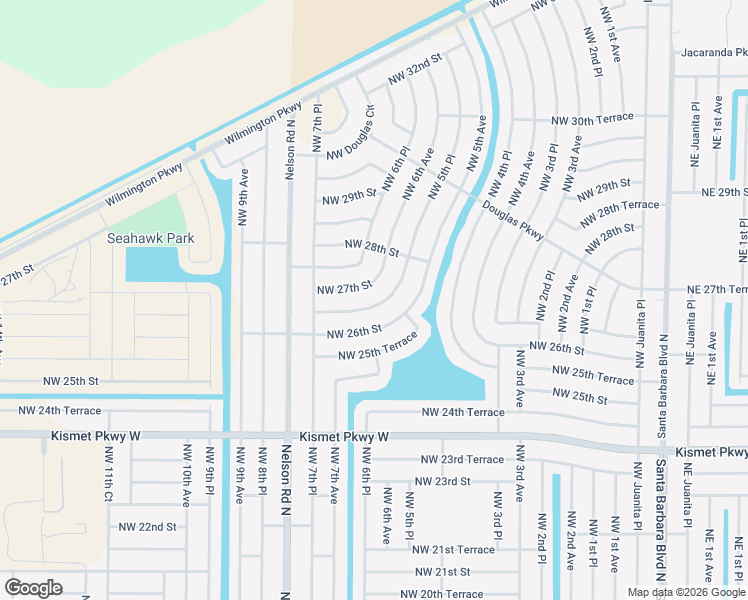map of restaurants, bars, coffee shops, grocery stores, and more near 604 Northwest 26th Terrace in Cape Coral
