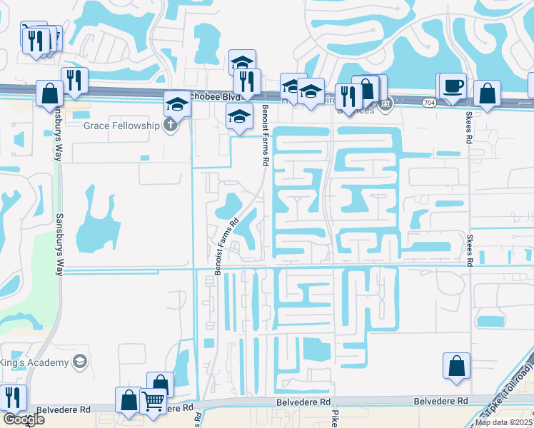 map of restaurants, bars, coffee shops, grocery stores, and more near 1523 Lake Crystal Drive in West Palm Beach