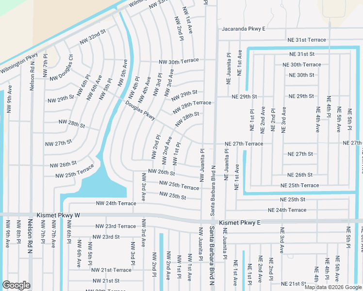 map of restaurants, bars, coffee shops, grocery stores, and more near 2717 Northwest 1st Place in Cape Coral