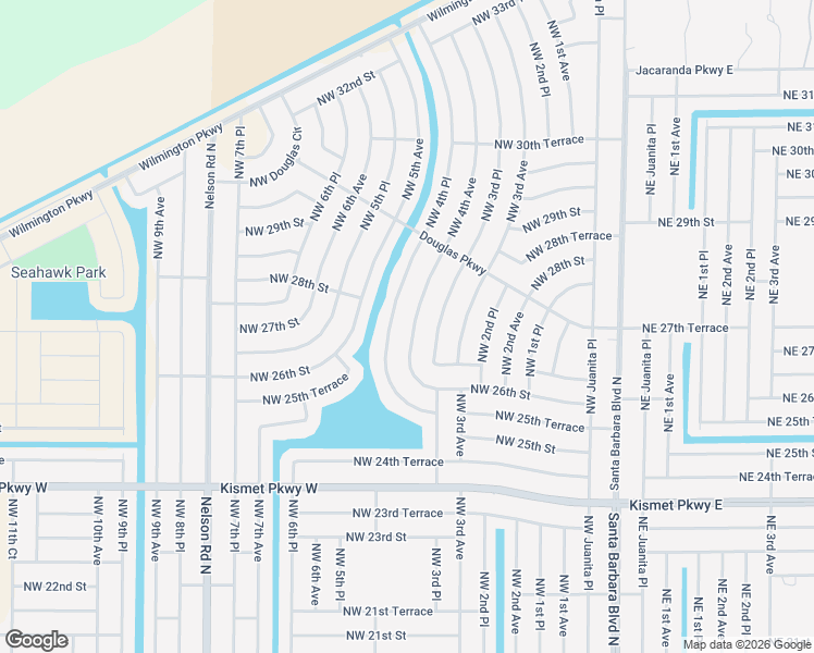 map of restaurants, bars, coffee shops, grocery stores, and more near 2705 Northwest 4th Place in Cape Coral