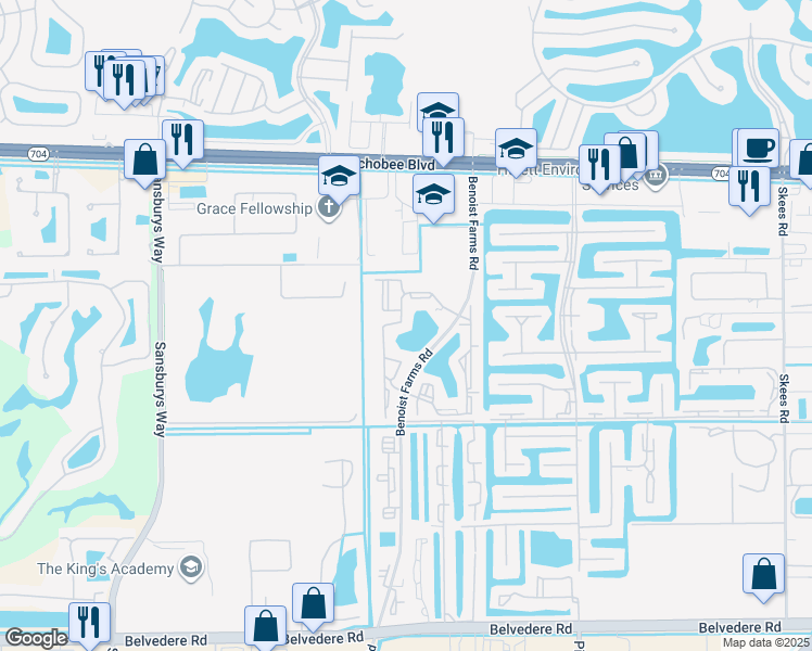 map of restaurants, bars, coffee shops, grocery stores, and more near 1620 Windorah Way in West Palm Beach