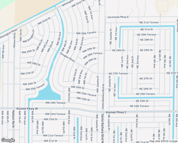 map of restaurants, bars, coffee shops, grocery stores, and more near 2717 Northwest 1st Place in Cape Coral