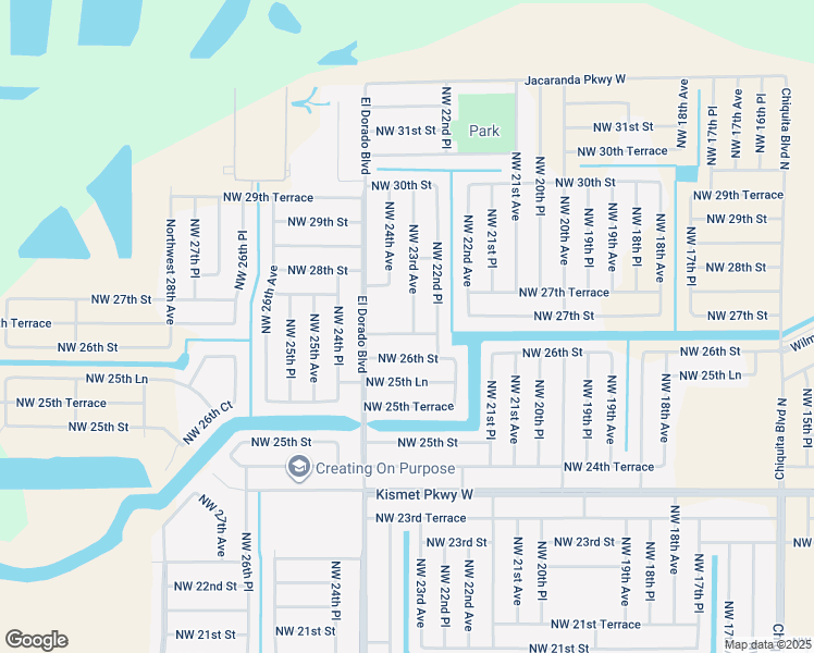 map of restaurants, bars, coffee shops, grocery stores, and more near 2626 Northwest 23rd Avenue in Cape Coral