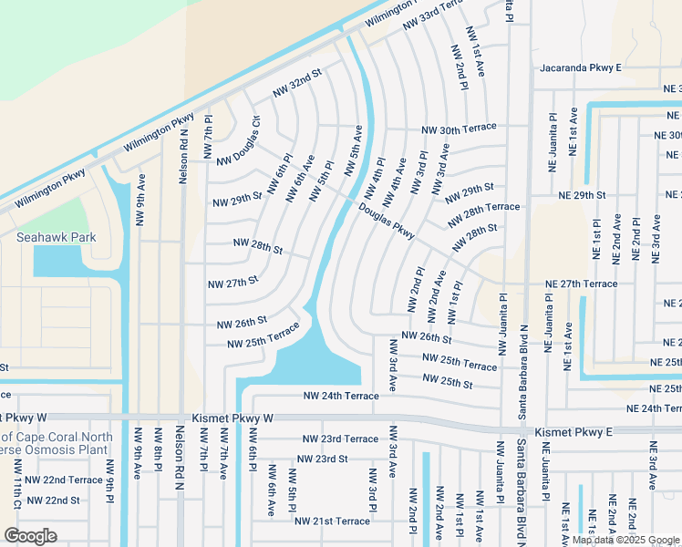 map of restaurants, bars, coffee shops, grocery stores, and more near 2705 Northwest 4th Place in Cape Coral