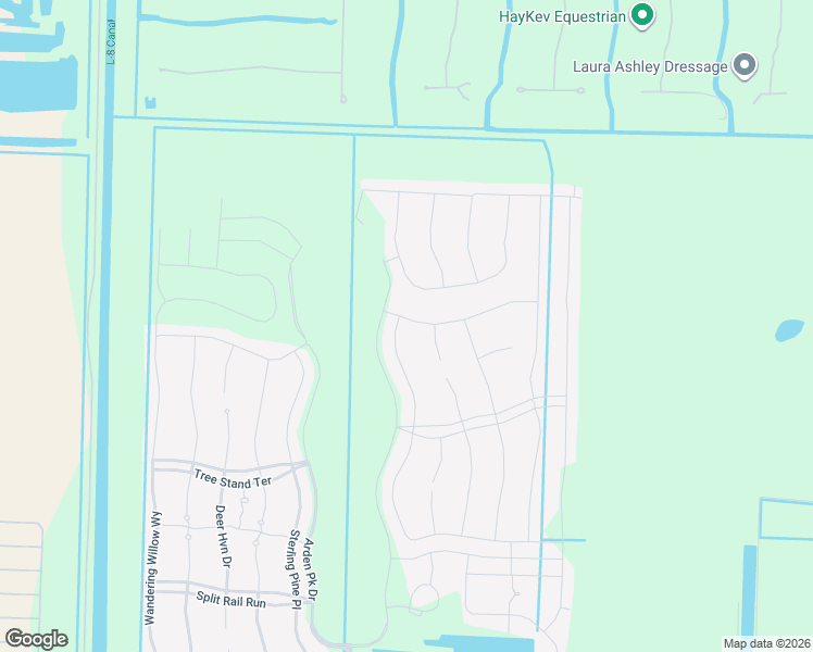 map of restaurants, bars, coffee shops, grocery stores, and more near Tree Stand Ter in Loxahatchee