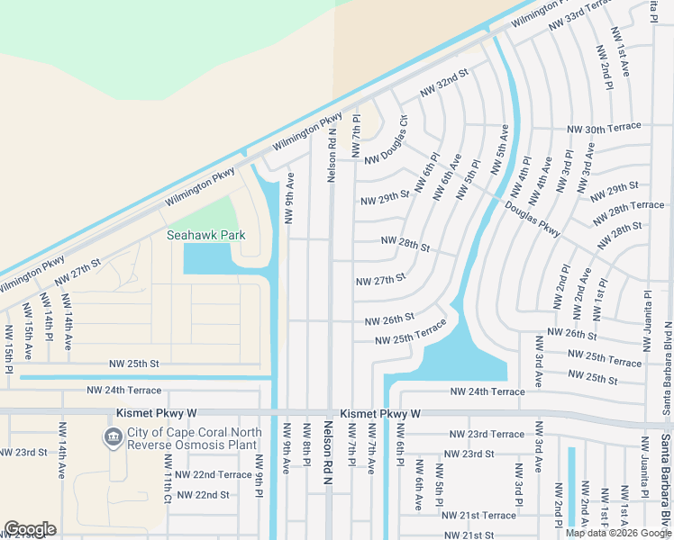 map of restaurants, bars, coffee shops, grocery stores, and more near 2707 Nelson Road North in Cape Coral