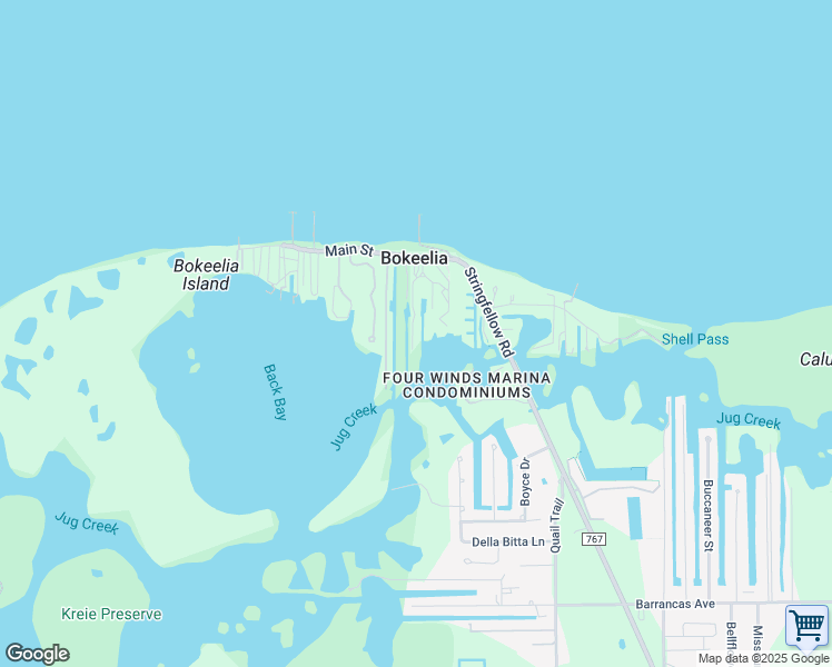 map of restaurants, bars, coffee shops, grocery stores, and more near 8165 Main Street in Bokeelia