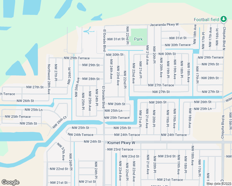 map of restaurants, bars, coffee shops, grocery stores, and more near 2626 Northwest 23rd Avenue in Cape Coral