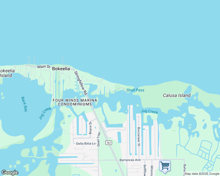 map of restaurants, bars, coffee shops, grocery stores, and more near 7650 Bocilla Lane in Bokeelia