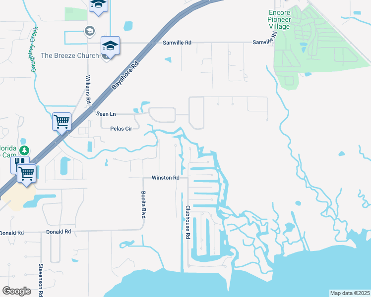 map of restaurants, bars, coffee shops, grocery stores, and more near 2465 Bridge Road in North Fort Myers