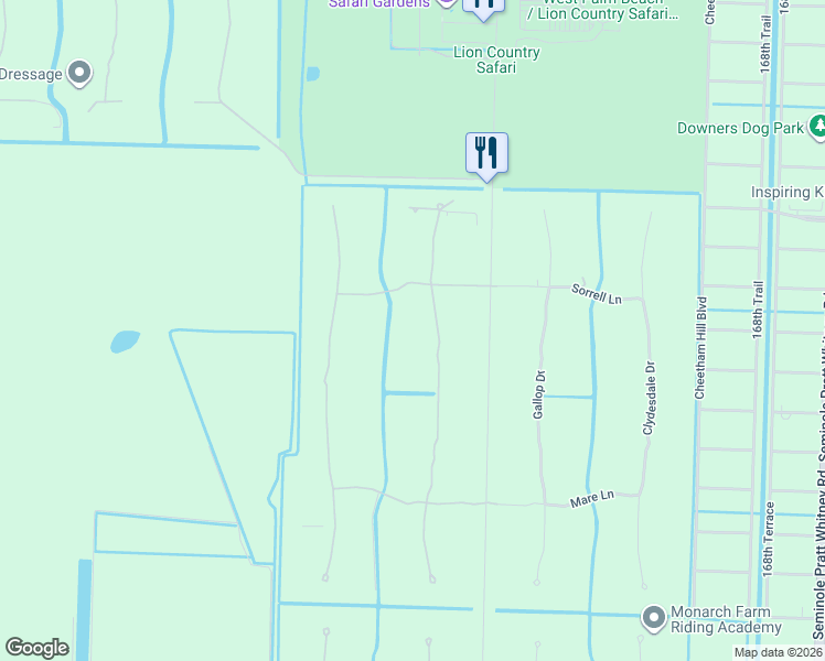 map of restaurants, bars, coffee shops, grocery stores, and more near 1649 Stallion Dr in Loxahatchee