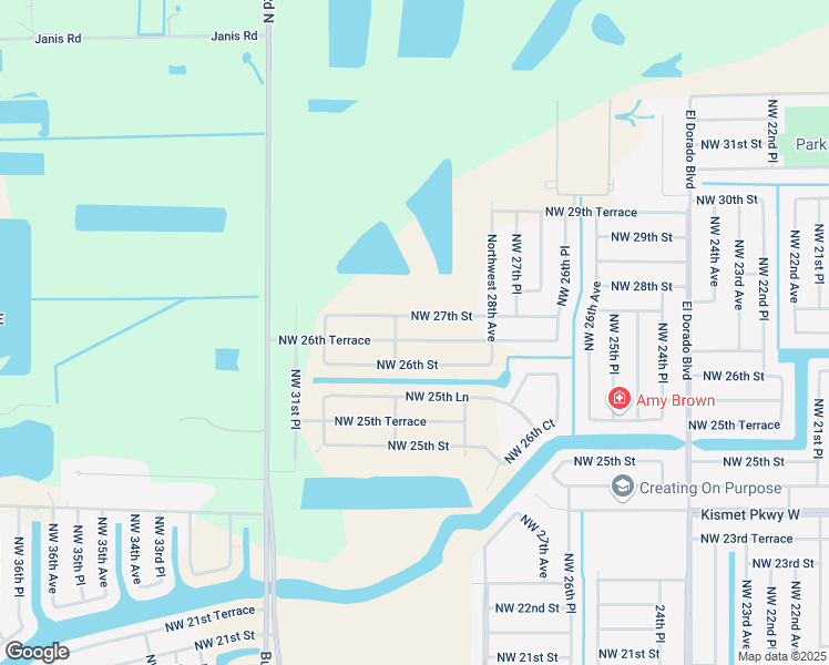 map of restaurants, bars, coffee shops, grocery stores, and more near 2845 Northwest 26th Terrace in Cape Coral