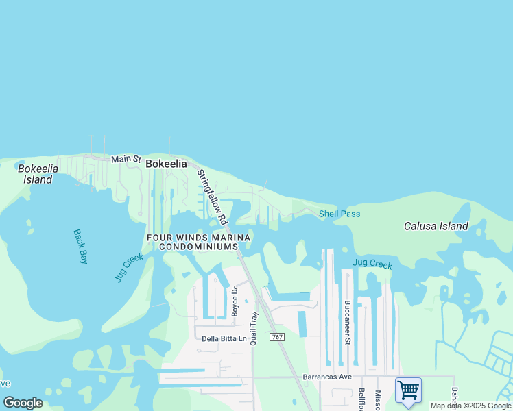 map of restaurants, bars, coffee shops, grocery stores, and more near 16925 Silver Tarpon Lodge Court in Bokeelia