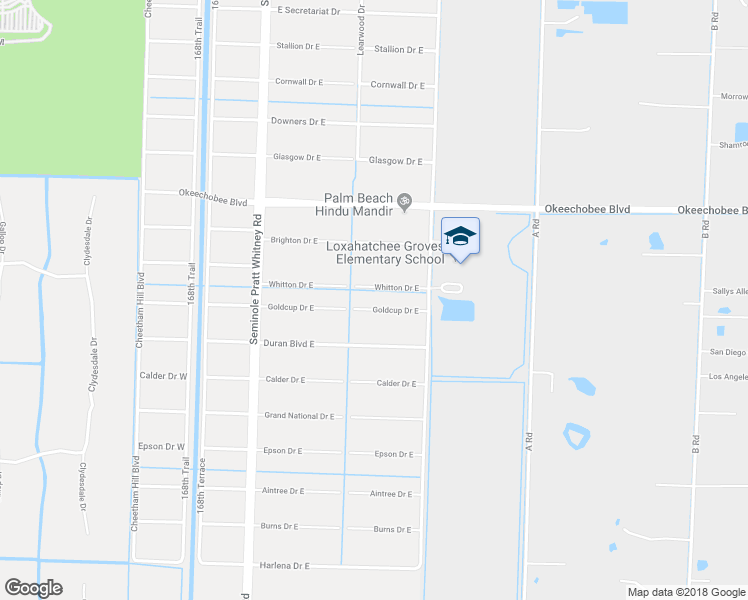 map of restaurants, bars, coffee shops, grocery stores, and more near 16115 Goldcup Drive East in Loxahatchee