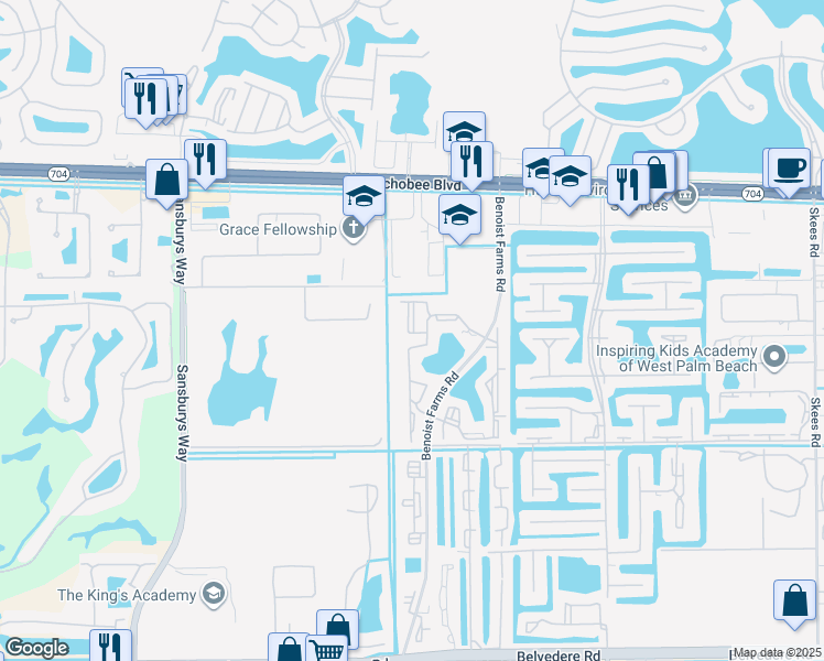 map of restaurants, bars, coffee shops, grocery stores, and more near 1561 Balfour Point Drive in West Palm Beach
