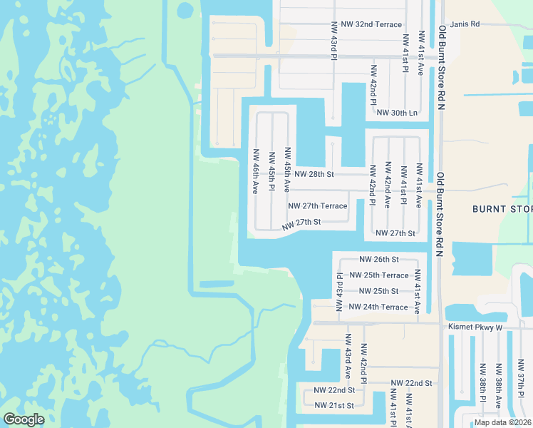 map of restaurants, bars, coffee shops, grocery stores, and more near 2712 Northwest 45th Place in Cape Coral