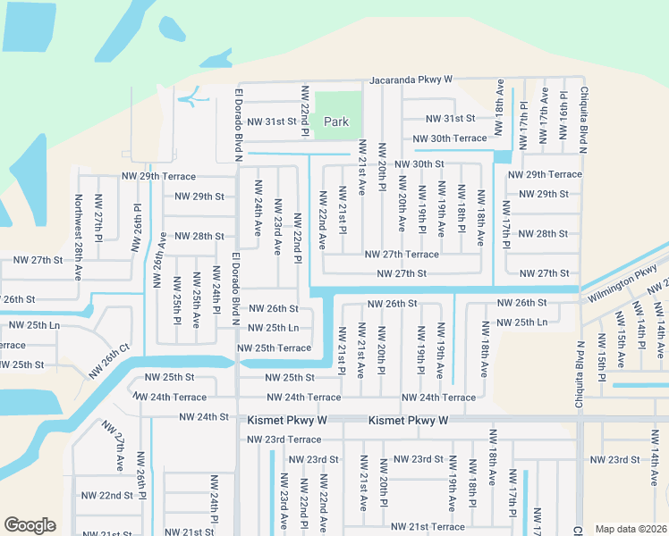 map of restaurants, bars, coffee shops, grocery stores, and more near 2124 Northwest 27th Street in Cape Coral