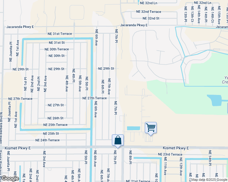 map of restaurants, bars, coffee shops, grocery stores, and more near 2723 Northeast 7th Avenue in Cape Coral