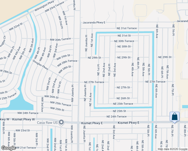 map of restaurants, bars, coffee shops, grocery stores, and more near 101 Northeast 27th Terrace in Cape Coral