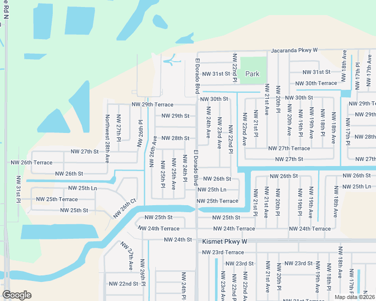 map of restaurants, bars, coffee shops, grocery stores, and more near 2800 El Dorado Boulevard North in Cape Coral