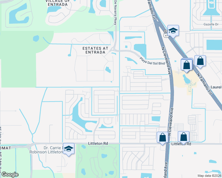 map of restaurants, bars, coffee shops, grocery stores, and more near 9004 Flamingo Circle in North Fort Myers