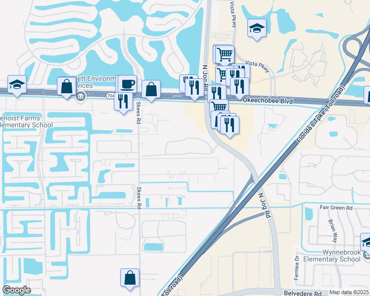 map of restaurants, bars, coffee shops, grocery stores, and more near 1815 North Jog Road in West Palm Beach