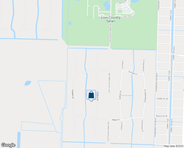 map of restaurants, bars, coffee shops, grocery stores, and more near 1711 Stallion Drive in Loxahatchee