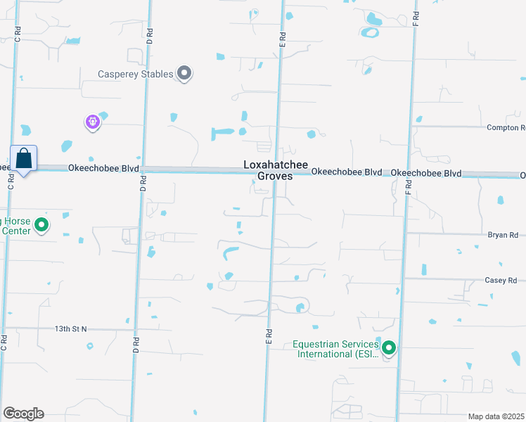 map of restaurants, bars, coffee shops, grocery stores, and more near 1815 E Road in Loxahatchee