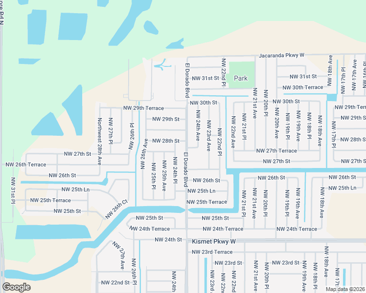 map of restaurants, bars, coffee shops, grocery stores, and more near 2800 El Dorado Boulevard North in Cape Coral