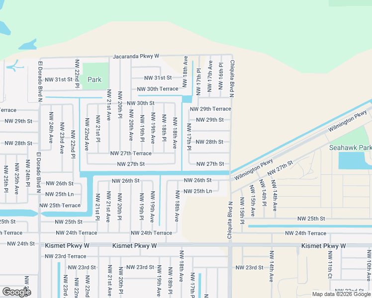 map of restaurants, bars, coffee shops, grocery stores, and more near 2721 Northwest 18th Avenue in Cape Coral