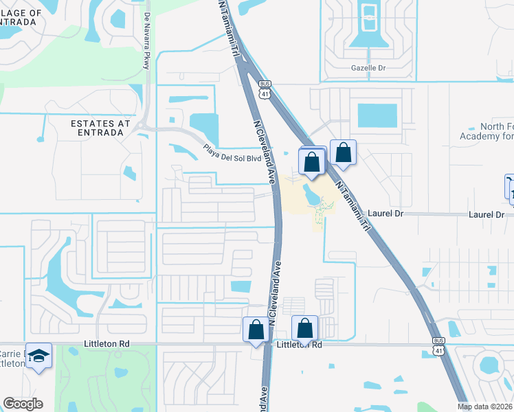 map of restaurants, bars, coffee shops, grocery stores, and more near 182 Celestial Wa in North Fort Myers