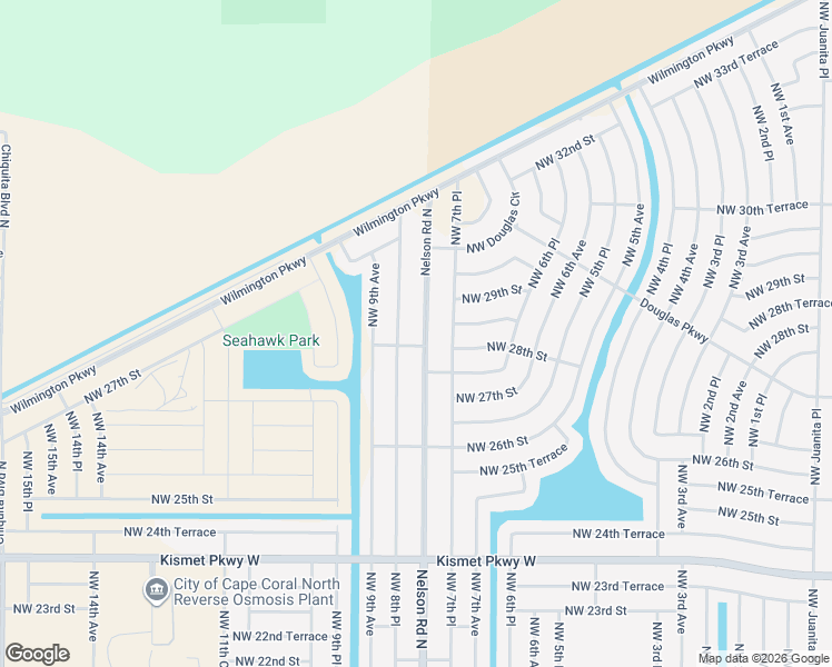 map of restaurants, bars, coffee shops, grocery stores, and more near 2804 Nelson Road North in Cape Coral