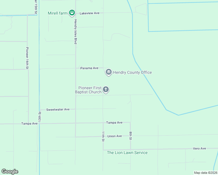map of restaurants, bars, coffee shops, grocery stores, and more near 995 Riviera Avenue in Clewiston