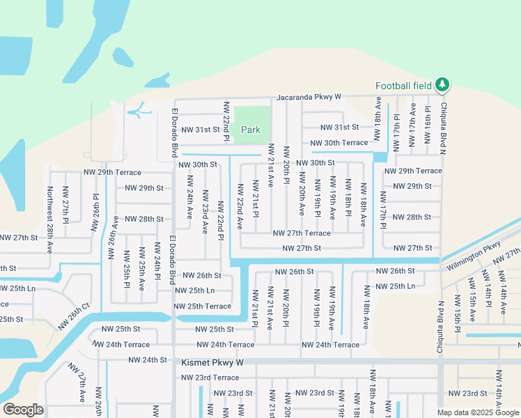 map of restaurants, bars, coffee shops, grocery stores, and more near 2828 Northwest 21st Avenue in Cape Coral