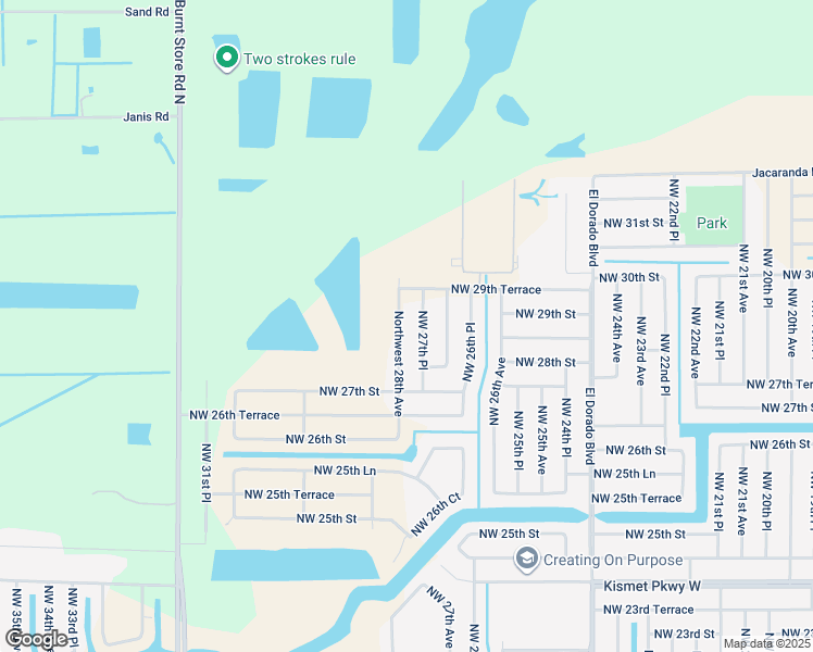 map of restaurants, bars, coffee shops, grocery stores, and more near 2825 Northwest 28th Avenue in Cape Coral