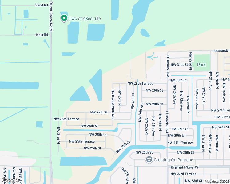 map of restaurants, bars, coffee shops, grocery stores, and more near 2825 Northwest 28th Avenue in Cape Coral