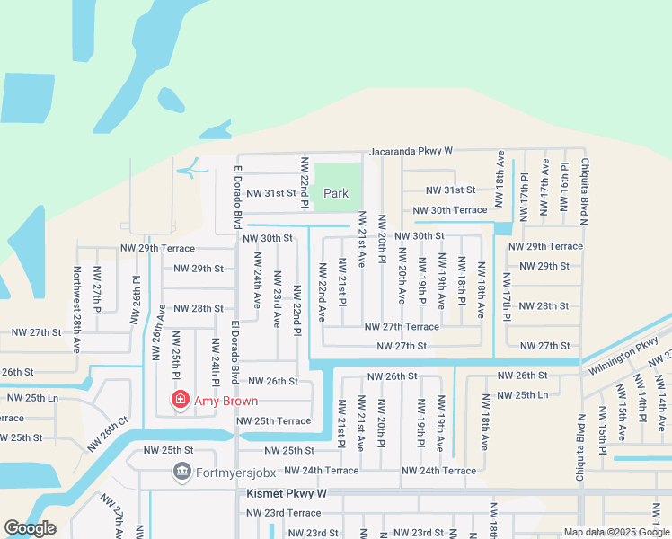 map of restaurants, bars, coffee shops, grocery stores, and more near 2836 Northwest 21st Place in Cape Coral