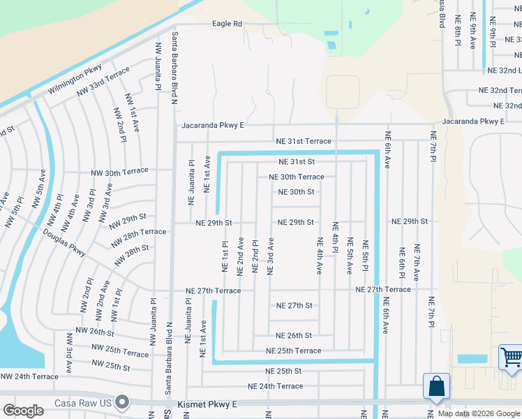 map of restaurants, bars, coffee shops, grocery stores, and more near 2920 Northeast 2nd Place in Cape Coral