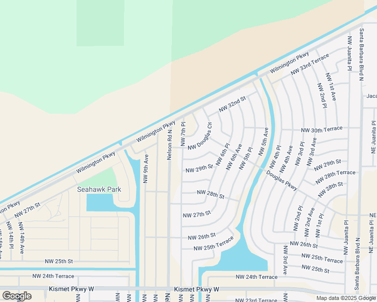 map of restaurants, bars, coffee shops, grocery stores, and more near 721 Northwest Douglas Circle in Cape Coral