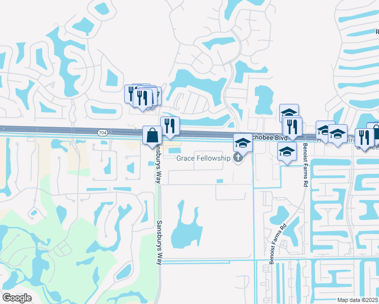 map of restaurants, bars, coffee shops, grocery stores, and more near 8695 Thousand Pines Circle in West Palm Beach
