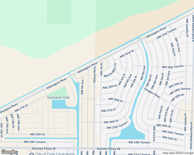 map of restaurants, bars, coffee shops, grocery stores, and more near 2925 Nelson Road North in Cape Coral