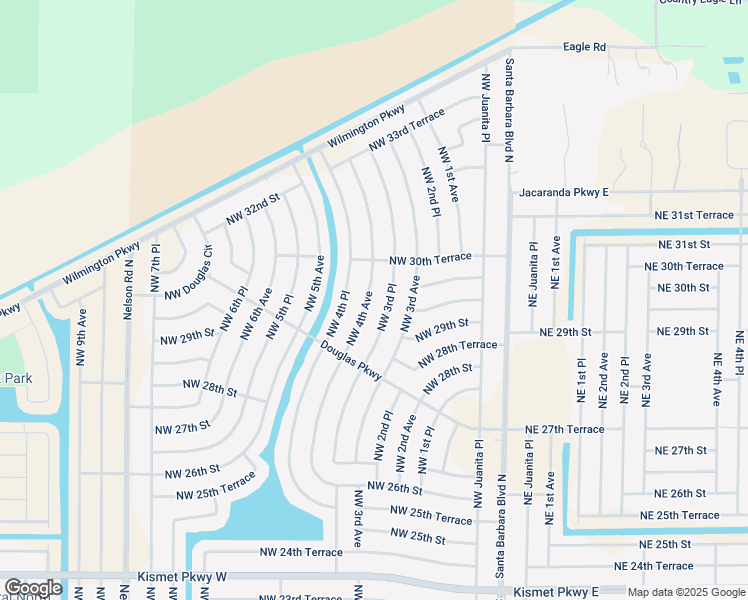 map of restaurants, bars, coffee shops, grocery stores, and more near 2927 Northwest 4th Avenue in Cape Coral