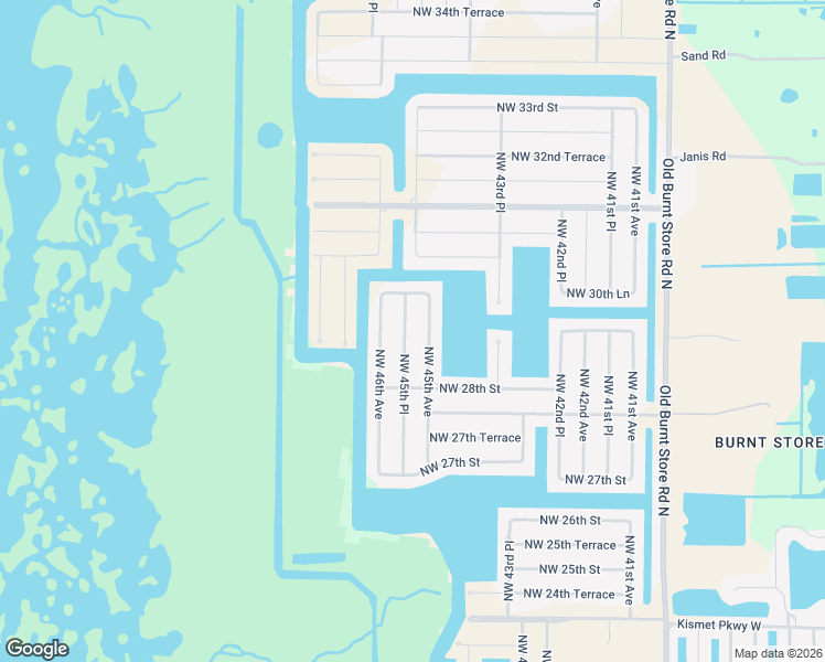 map of restaurants, bars, coffee shops, grocery stores, and more near 2832 Northwest 45th Avenue in Cape Coral