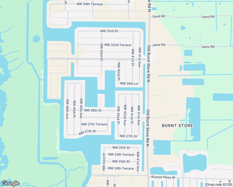 map of restaurants, bars, coffee shops, grocery stores, and more near 2834 Northwest 42nd Place in Cape Coral