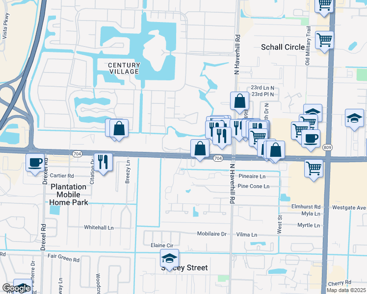 map of restaurants, bars, coffee shops, grocery stores, and more near 139 Southampton B in West Palm Beach